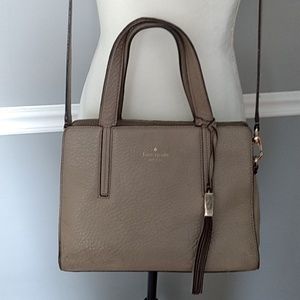 Kate Spade Pebbled Grain Leather Handbag Taupe